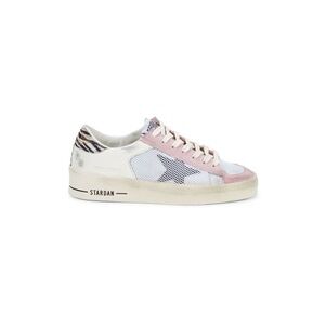 Golden Goose Pink and White Vintage Sneakers with Metallic Star